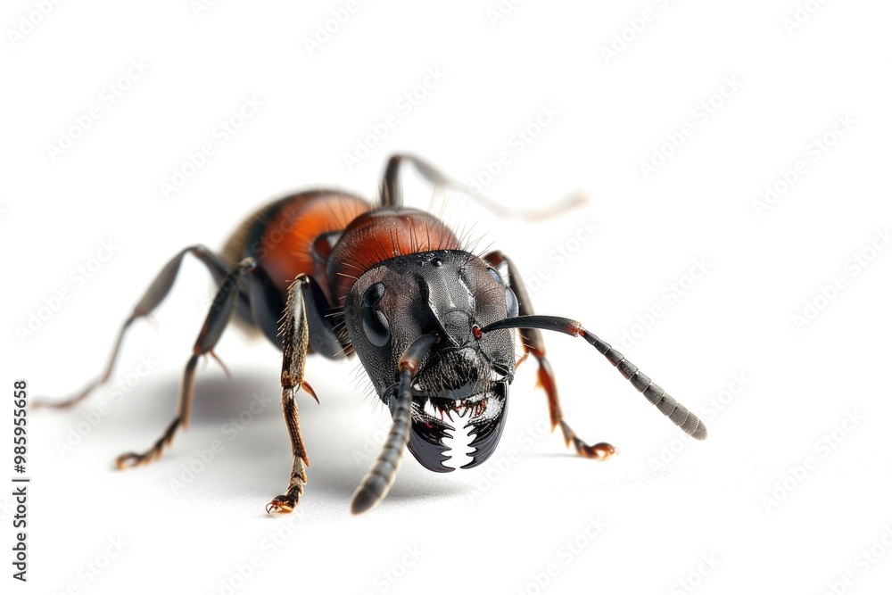 Poster A detailed view of an insect on a clean and plain white background