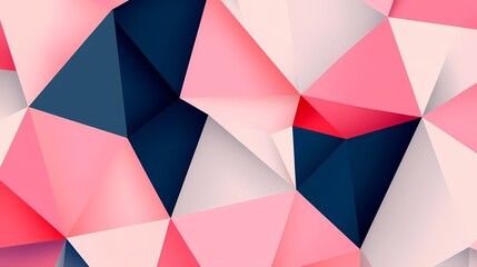 The image is a abstract geometric background with pink, and blue color.