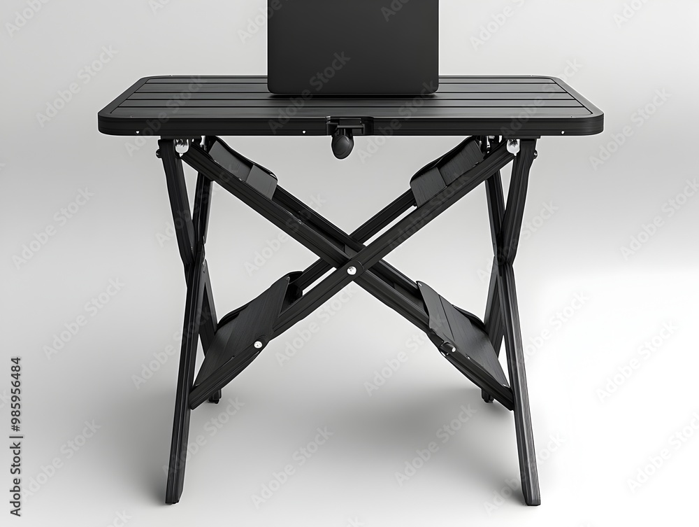 Poster adjustable folding laptop table sleek and portable workspace solution with height adjustable design 