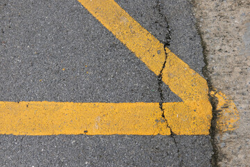 Fototapeta premium yellow line on asphalt