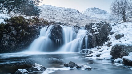 Fototapeta premium Glen Etive waterfall, Argyll Highlands, Scotland.