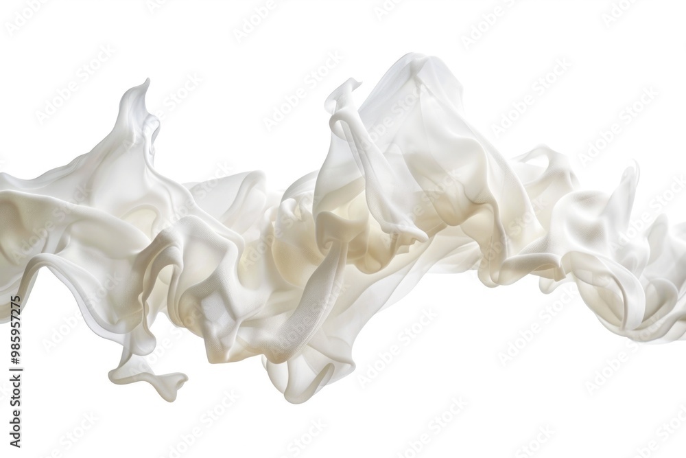 Poster a close-up view of a liquid wave on a white background, suitable for use in scientific or educationa