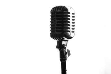 Fototapeta premium Vintage microphone on a black background