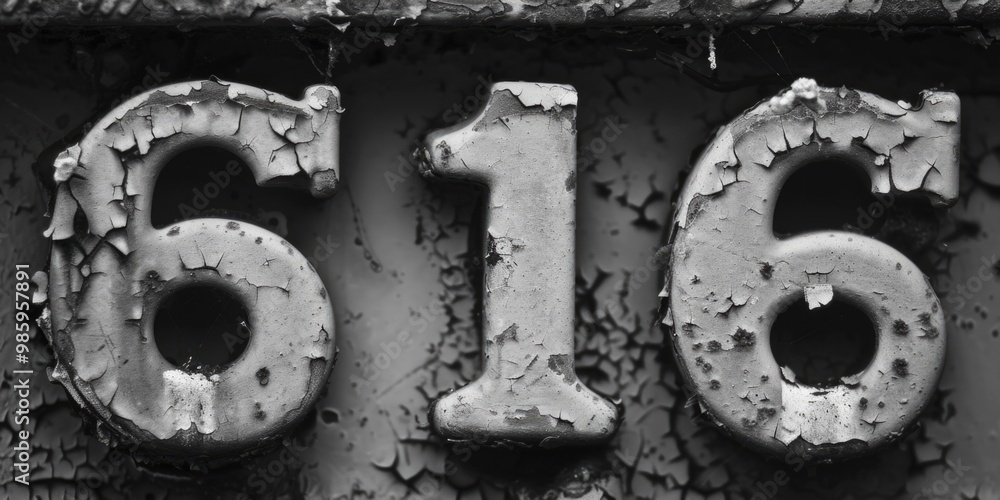 Poster a close-up shot of a single number on a wall