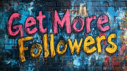 Colorful graffiti art emphasizing social media growth concept