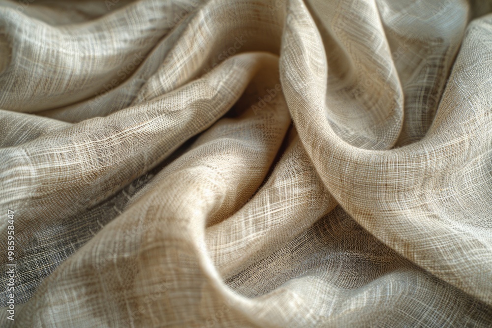 Poster a close-up shot of a cloth featuring a unique pattern, great for textile design or product photograp