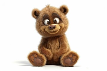 Obraz premium Cute cartoon bear with adorable expression