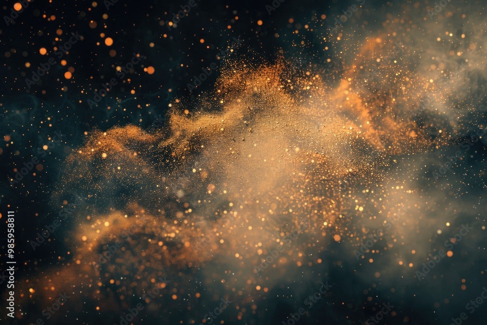 Aufkleber a close-up shot of a dust cloud in darkness, suitable for use in scenes where light is needed