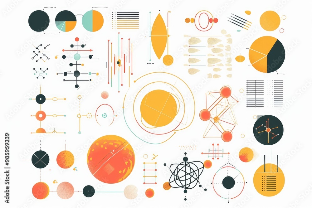 Poster a collection of various shapes and sizes arranged on a clean white surface