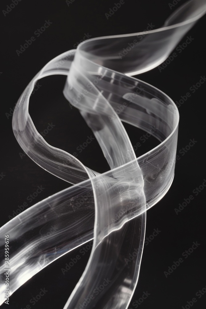 Poster a close-up shot of a curved object against a black background
