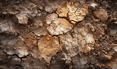 Cracked and dry, brown soil texture.