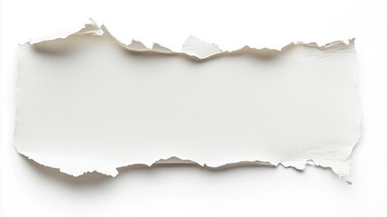 Fototapeta premium Piece of white paper tear isolated on white background.
