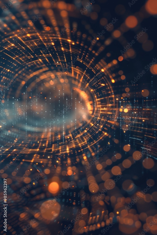 Poster abstract representation of a spiral of lights, great for backgrounds and creative projects