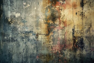 Obraz premium Old, worn-out wall with peeling paint, suitable for vintage or distressed-themed projects