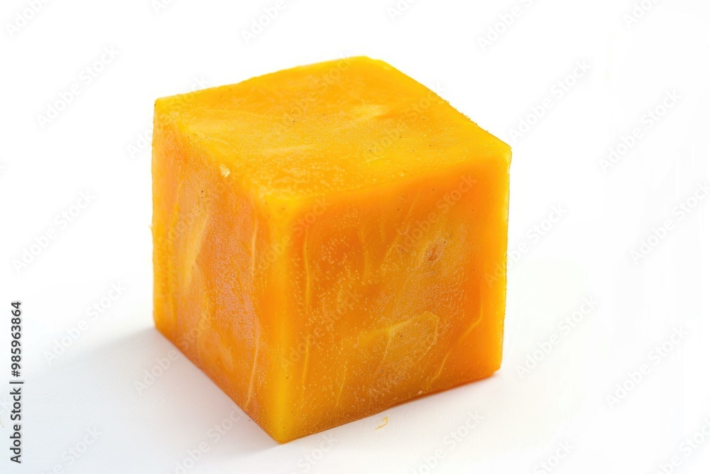 Poster a piece of cheese sits on a white surface, ready for use or display