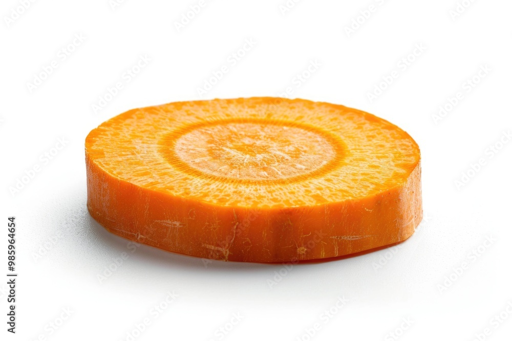 Poster fresh orange slice on white background