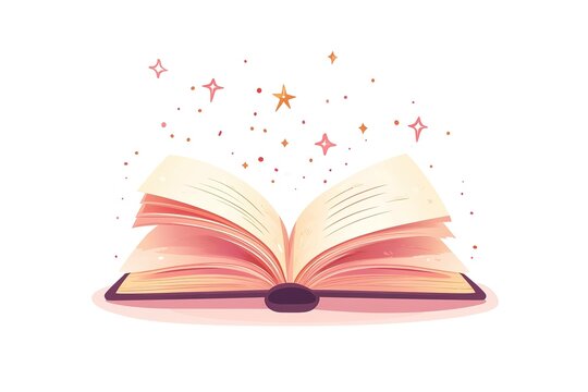 Open book in autumn leaves. Vintage style book illustration for design, print or background. Watercolor education, school design
