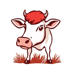 cow Animal logo Isolated Black on White background