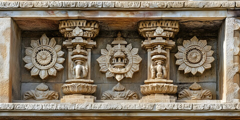 Fototapeta premium detail of the facade of the ancient monument,