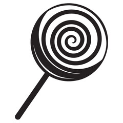 Swirl lollipop silhouette vector on a white background