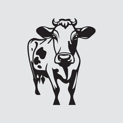 cow Animal logo Isolated Black on White background