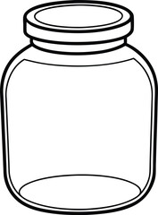 Minimalist Glass Jar Isolated Outline Vector Illustration for Crafts
