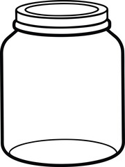 Simple Glass Jar Isolated Outline Vector Art for Graphic Designers
