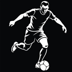 Naklejka premium soccer player silhouette
