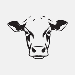 cow Animal logo Isolated Black on White background