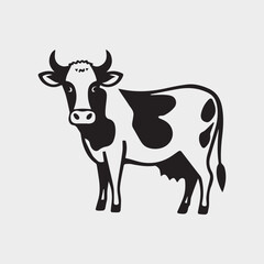 cow Animal logo Isolated Black on White background