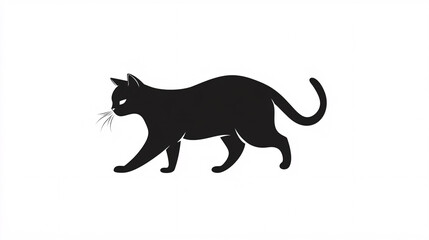 Obraz premium Black Cat Silhouette Logo Design