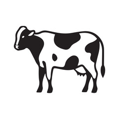 cow Animal logo Isolated Black on White background