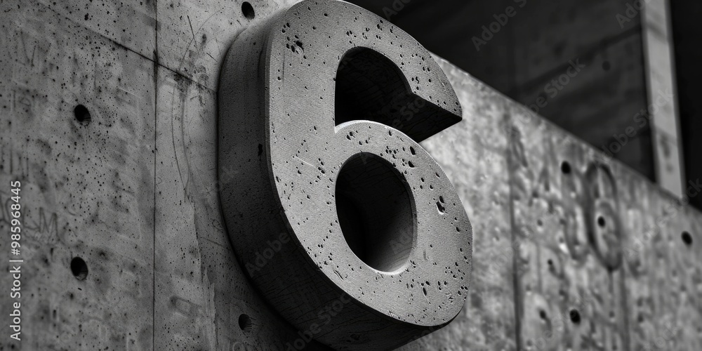 Poster A building with the number 6 displayed prominently on the side, ideal for use in real estate or architecture contexts