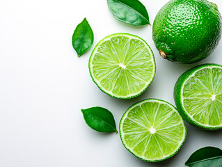 Fresh lime isolated on white