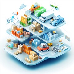 Fototapeta premium Modern Delivery and Logistics Concept.