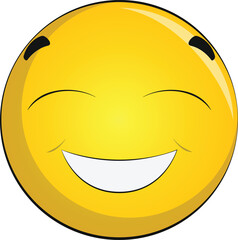 Slightly smiling face Large size of yellow emoji smile