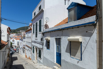 A street in the old town Sesimbra in Portugal.