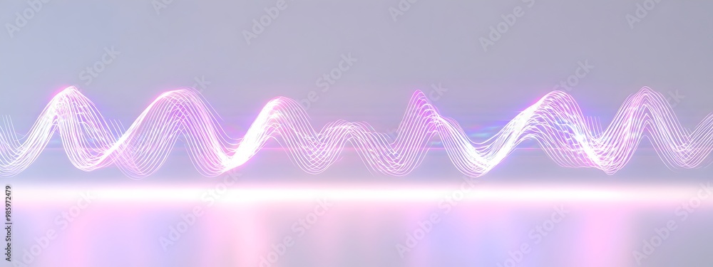 Poster captivating light wave amplitude modulation digital 3d rendering abstract geometric visual effect
