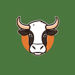 cow Animal logo Isolated Black on White background