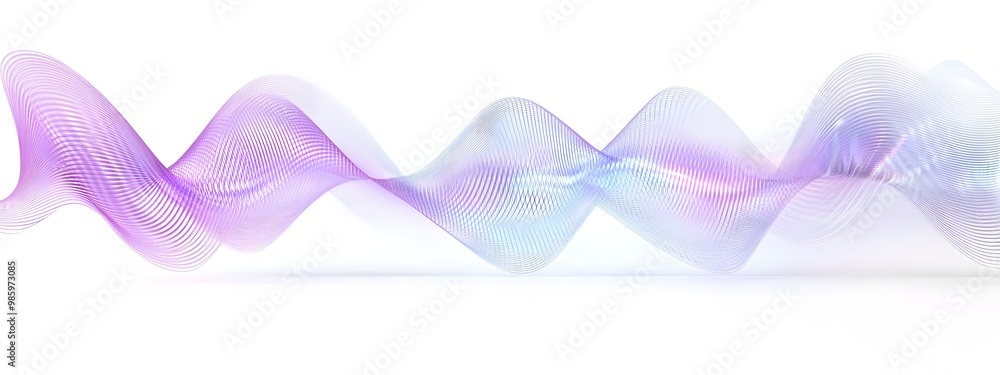 Poster captivating light wave with frequency comb structure on white background
