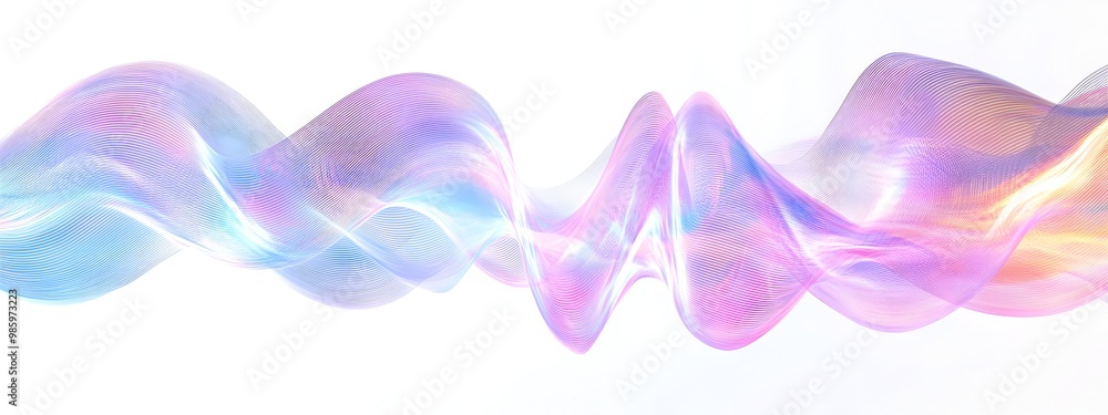 Poster captivating light wave with mesmerizing interference pattern vibrant flowing gradient shapes in