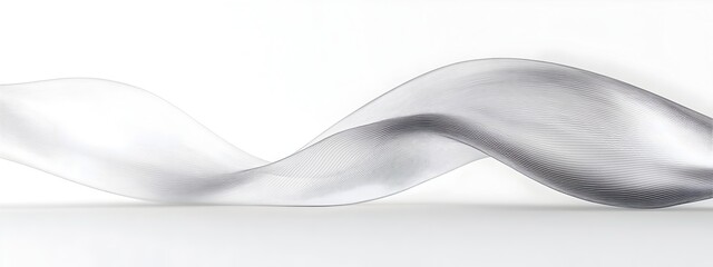 Captivating Monochrome Wave A Serene Single Light Wave Undulating on a Pristine White Background