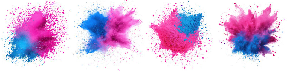 Fototapeta premium Vibrant Explosion of Colors in Abstract Digital Art Composition with Dynamic Fluid Motions Bursting Splashes and Colorful Powder Clouds