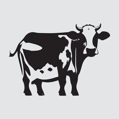 cow Animal logo Isolated Black on White background