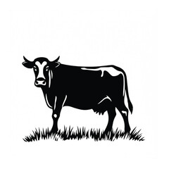 cow Animal logo Isolated Black on White background