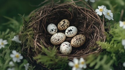Obraz premium Quail eggs herald spring
