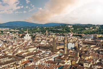 Obraz premium Florence, Tuscany. View to the beautiful city in Italy and the Santa Maria Novella church, Europe.