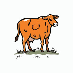 cow Animal logo Isolated Black on White background