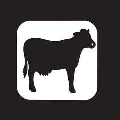 cow Animal logo Isolated Black on White background
