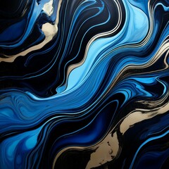 Fototapeta premium Abstract black and blue marble textured background